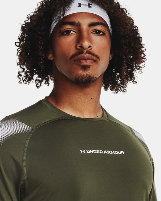 Men's HeatGear® Fitted Short Sleeve, Green, pdpMainDesktop image number 3